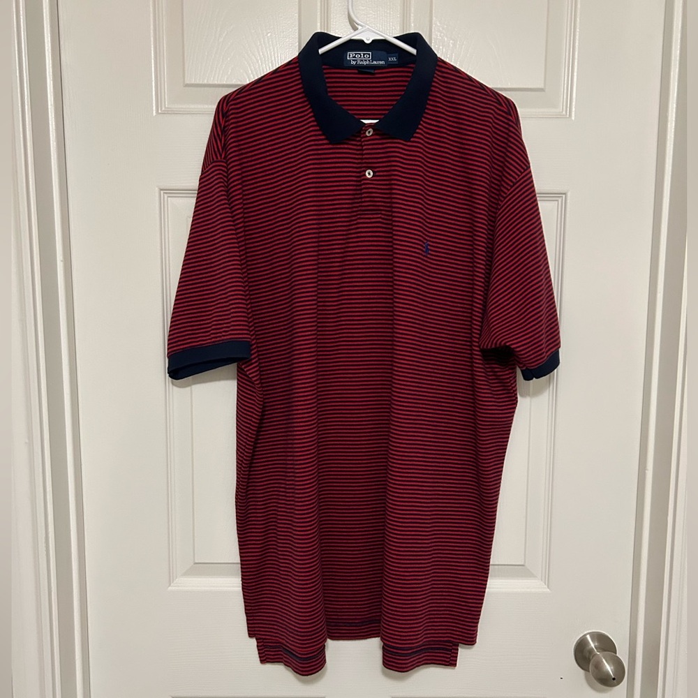 Classic Red and Navy Blue Polo Shirt